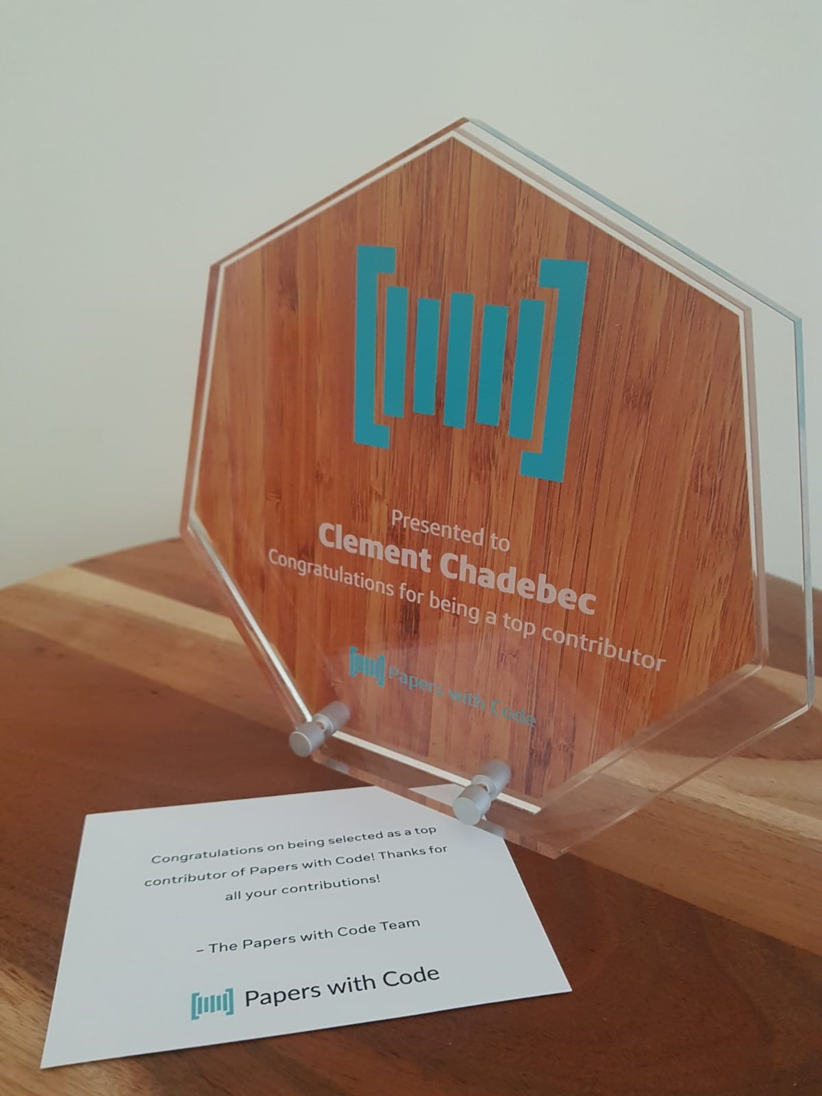 Photo of the Best Contributor Award