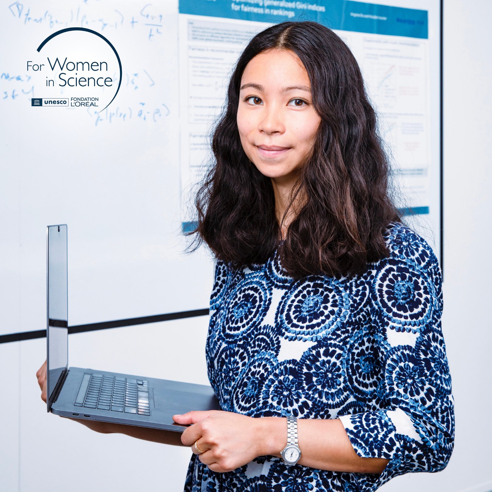 Photo of Virginie Do with the logo For Women in Science